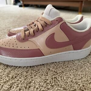 HAND PAINTED ONE OF A KIND Pink and Cream Sneakers